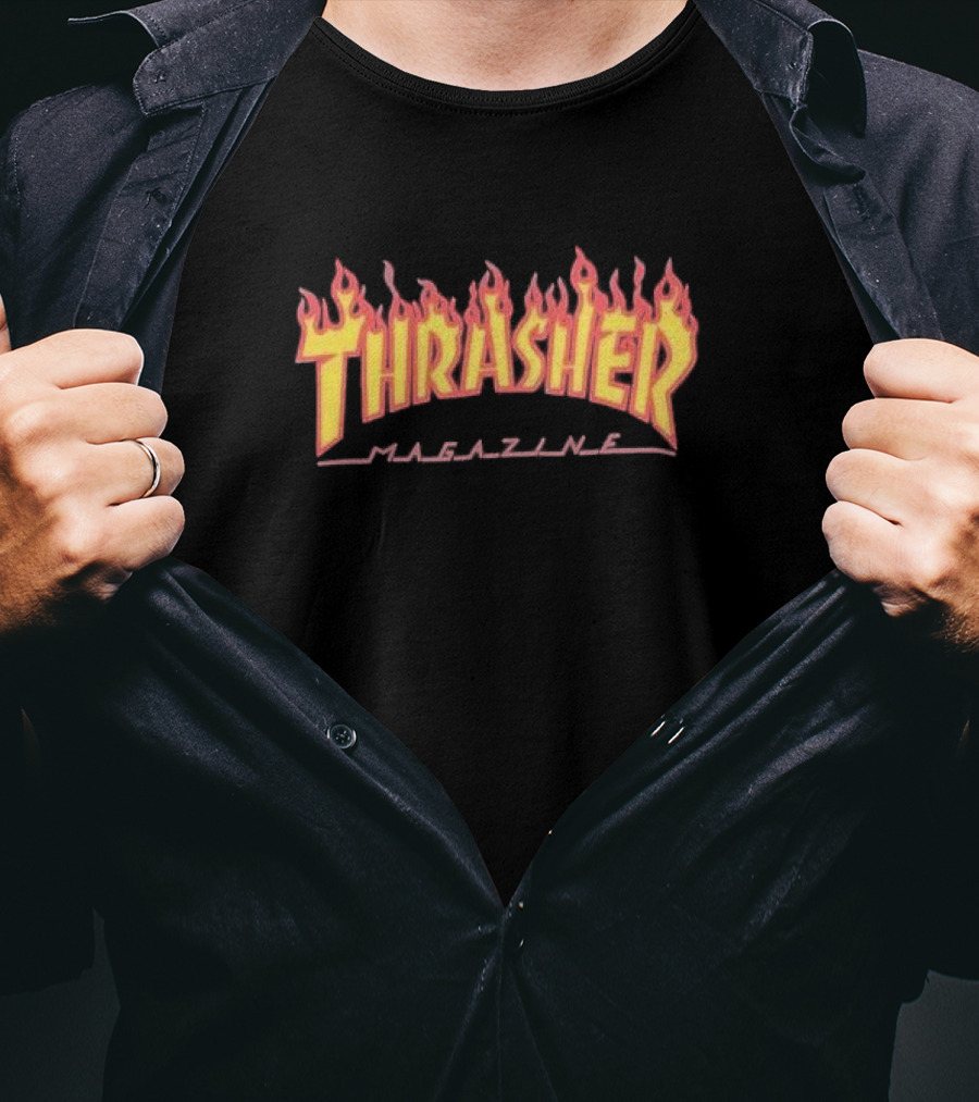 Thrasher Magazine Flame Logo Surf Skate T-Shirt