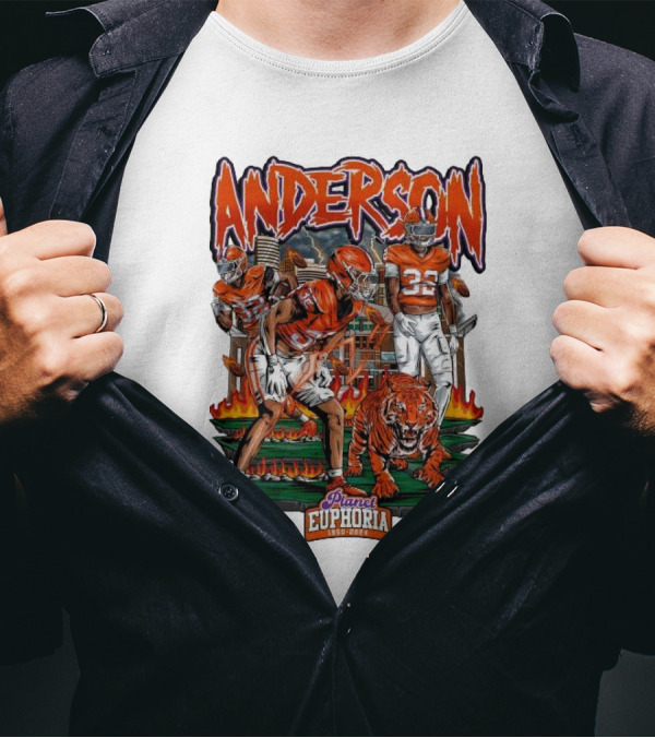 Anderson Planet Euphoria 1950-2024 Football And Tiger T-Shirt
