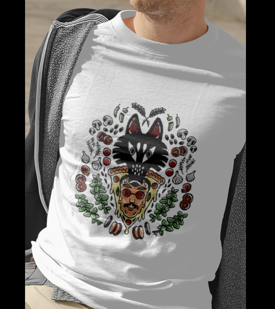 John Green Wolf Pizza Slice With Herbs And Toppings T-Shirt