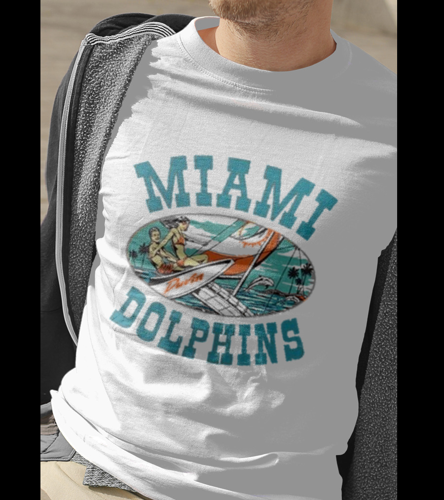 Miami Dolphins Sailing Adventure Retro Vibes T-Shirt