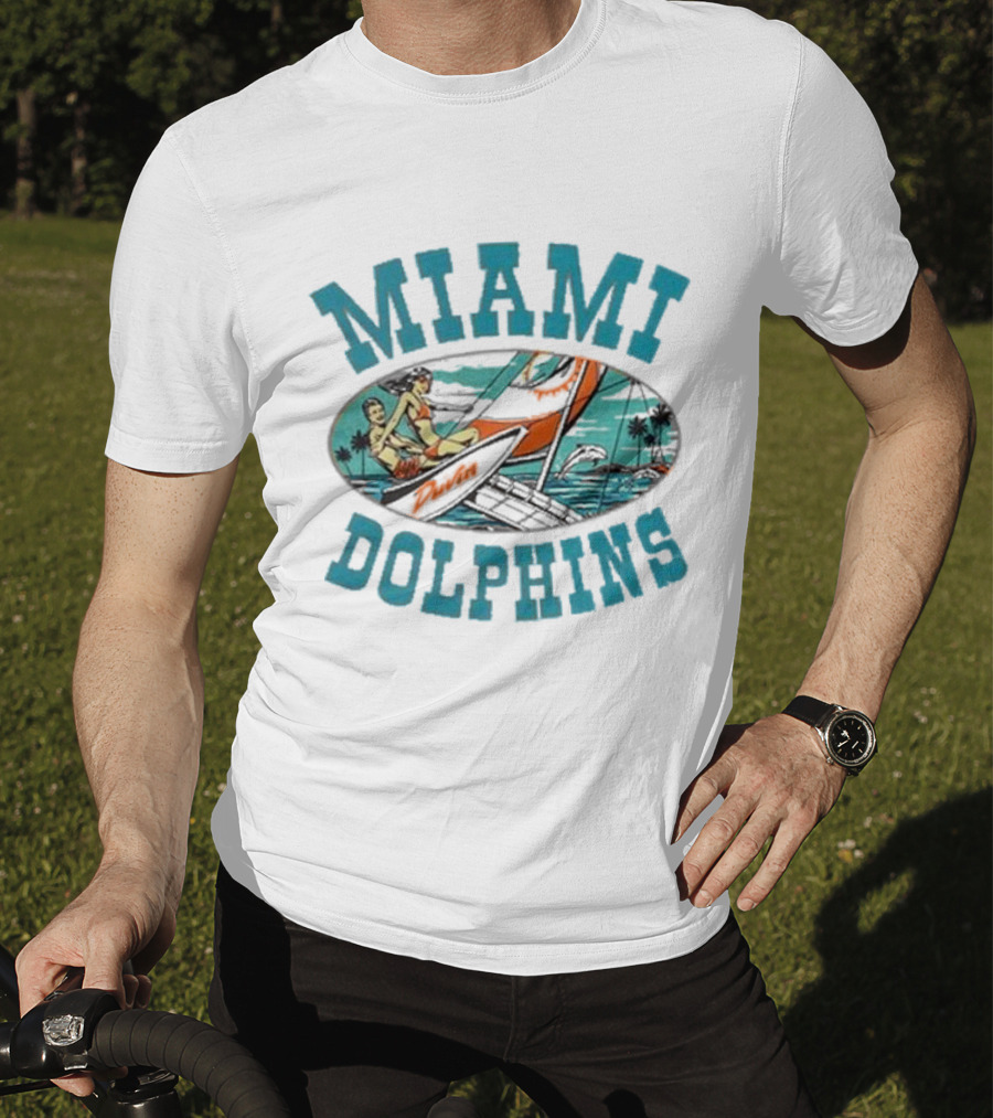 Miami Dolphins Sailing Adventure Retro Vibes T-Shirt
