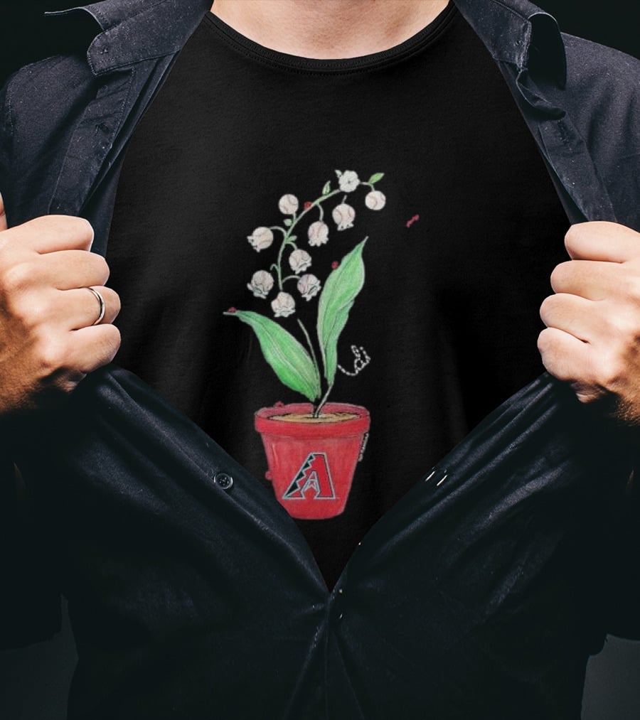 Arizona Diamondbacks Lilies And Ladybugs Tiny Turnip Toddler Planter T-Shirt