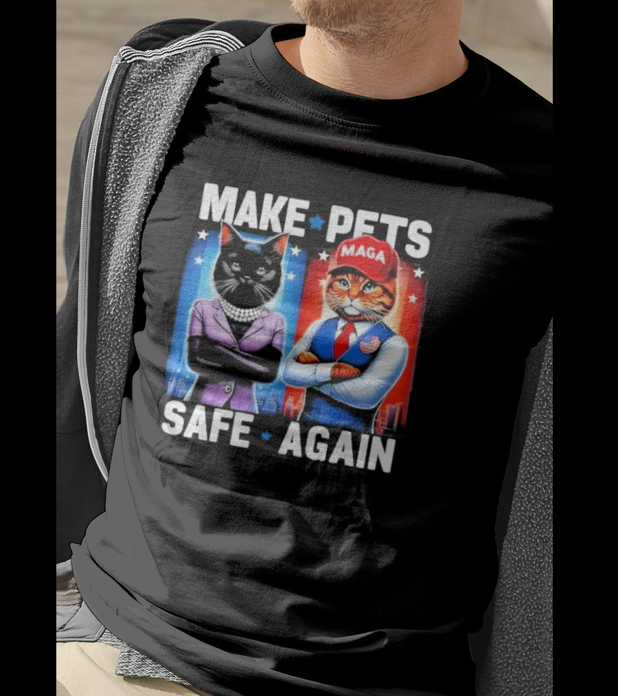 Make Pets Safe Again MAGA Cat And Dog Debate T-Shirt