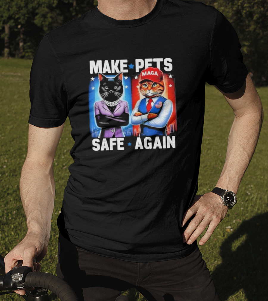 Make Pets Safe Again MAGA Cat And Dog Debate T-Shirt
