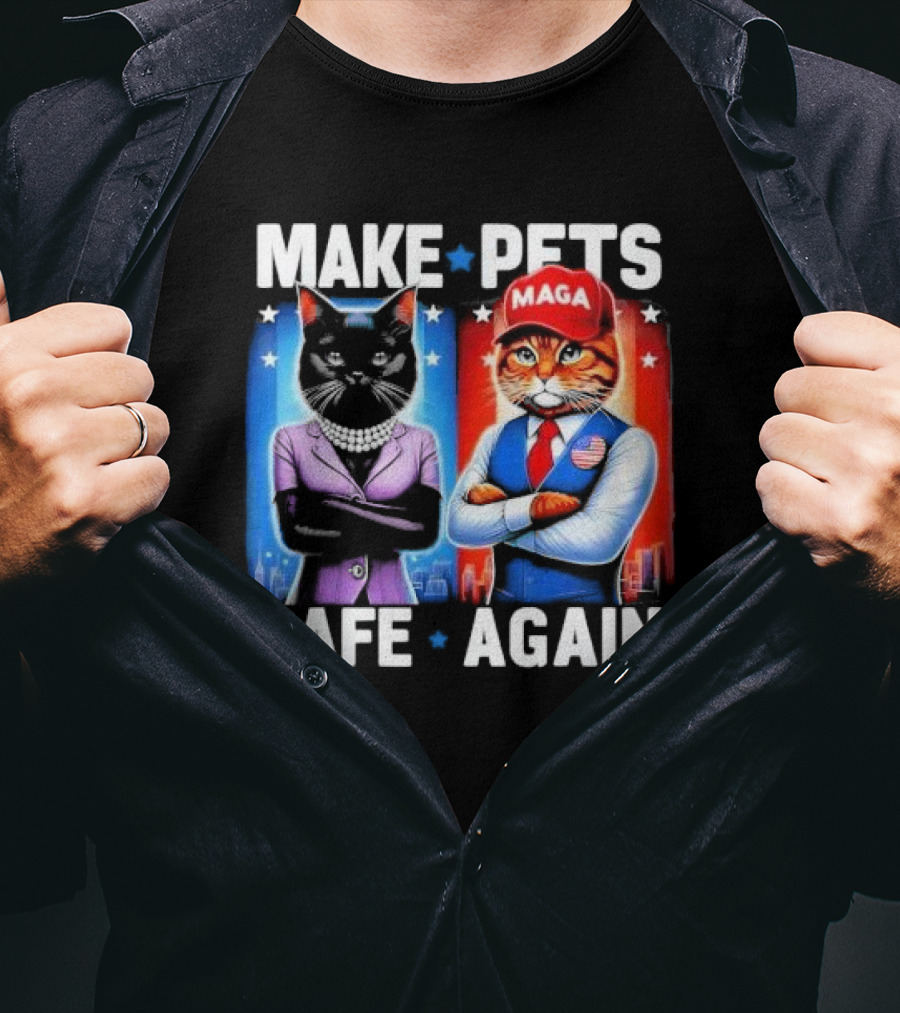 Make Pets Safe Again MAGA Cat And Dog Debate T-Shirt