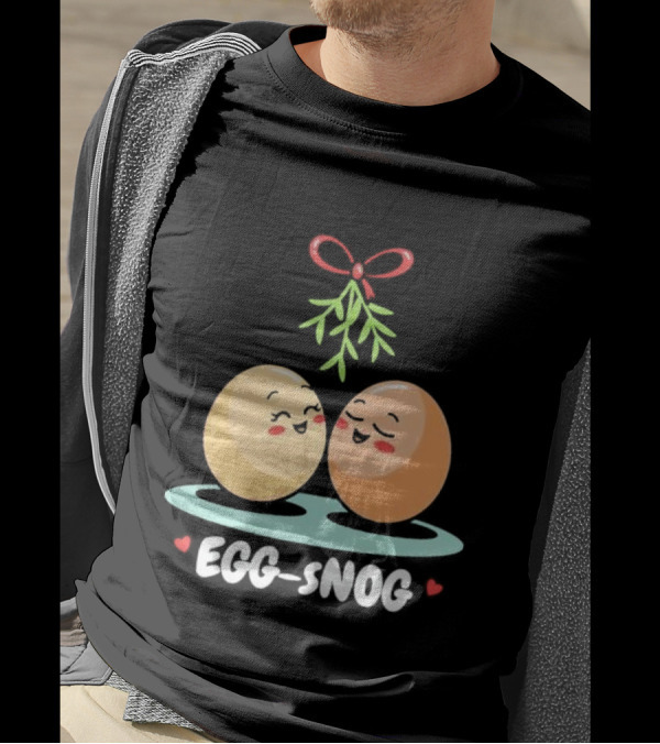 Egg Snog Mistletoe With Small Hearts T-Shirt