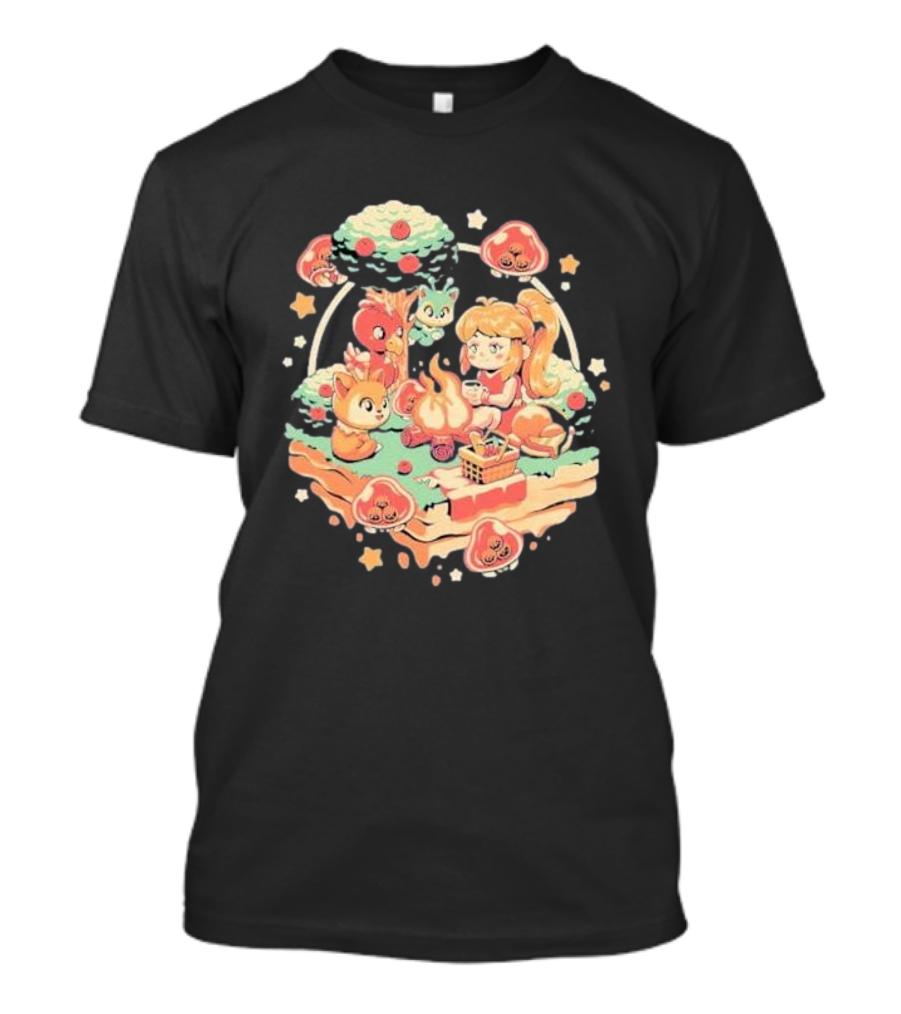 Hunter Campfire Adventure Bounty Girl Vintage Geek Forest Creatures T-Shirt