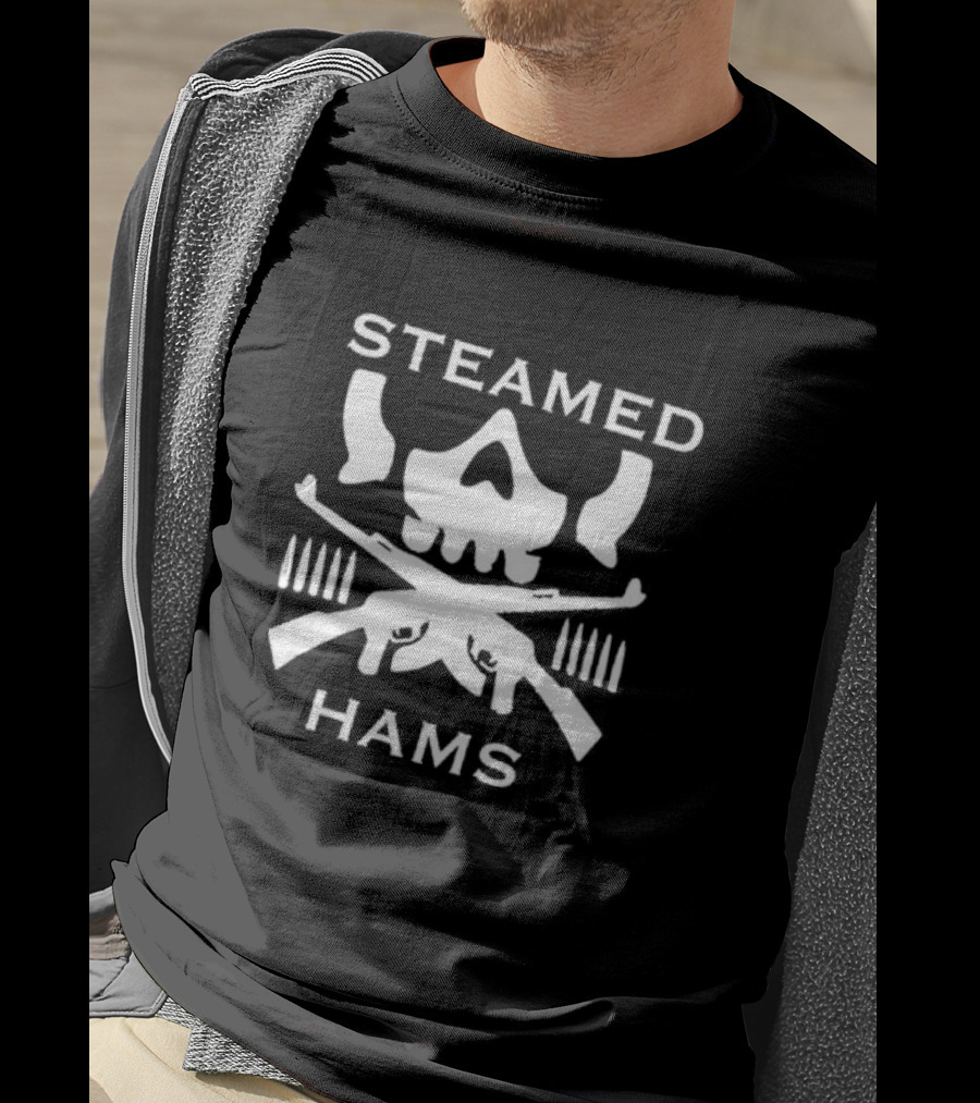 Simpsons Steamed Hams Skull Guns Memes T-Shirt