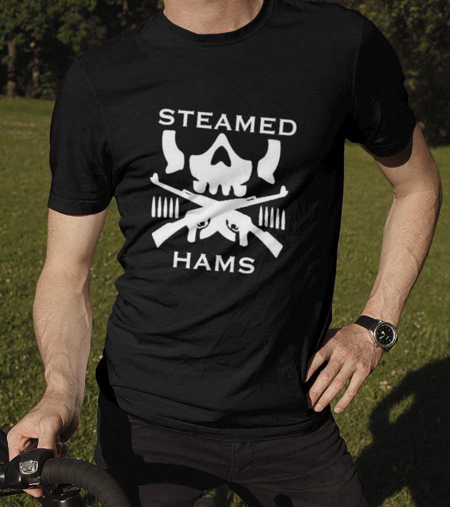 Simpsons Steamed Hams Skull Guns Memes T-Shirt