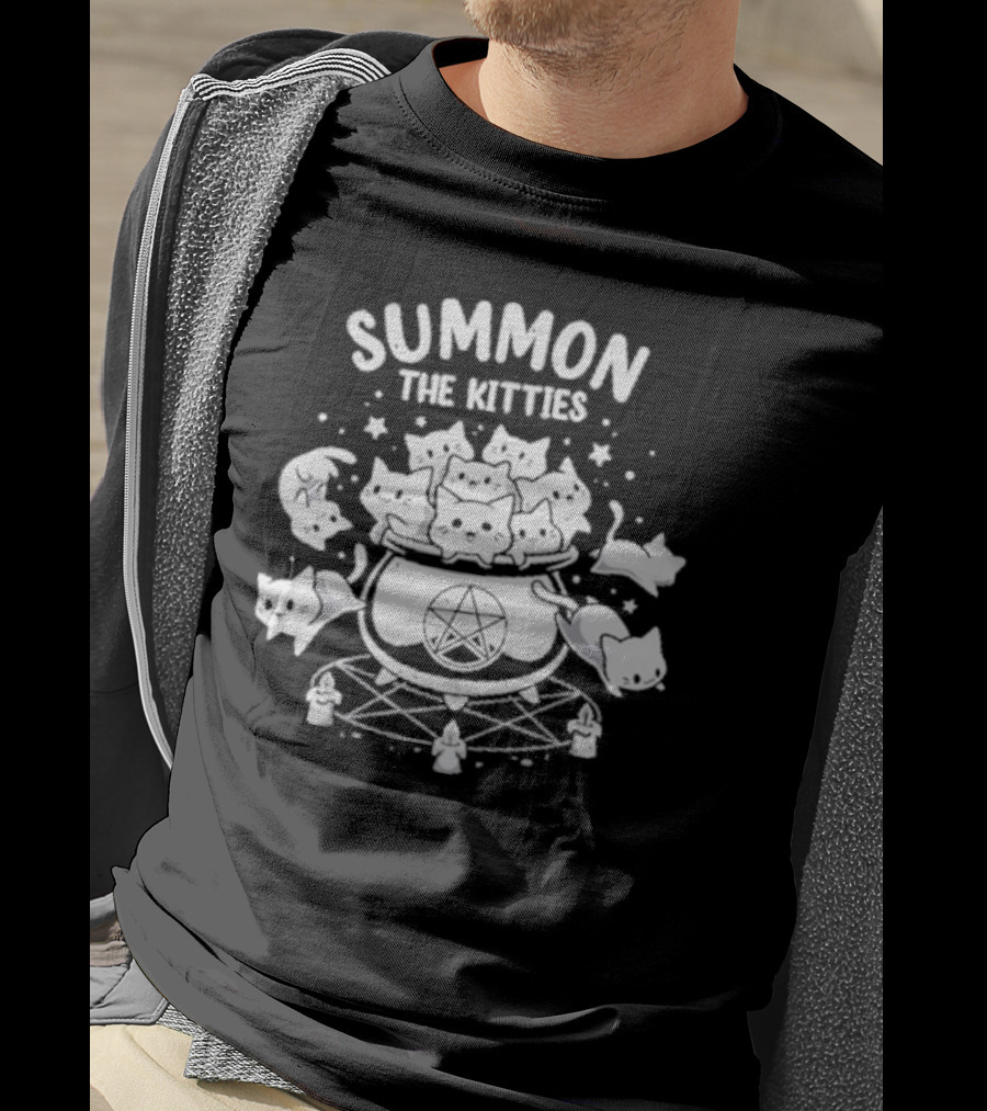 Summon The Kitties Cauldron Ritual With Snouleaf Cats T-Shirt