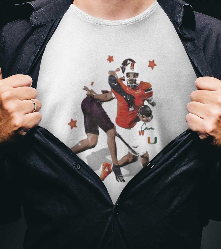 Gamechanger Shedeur Cam Ward Signature Football Play With Stars T-Shirt