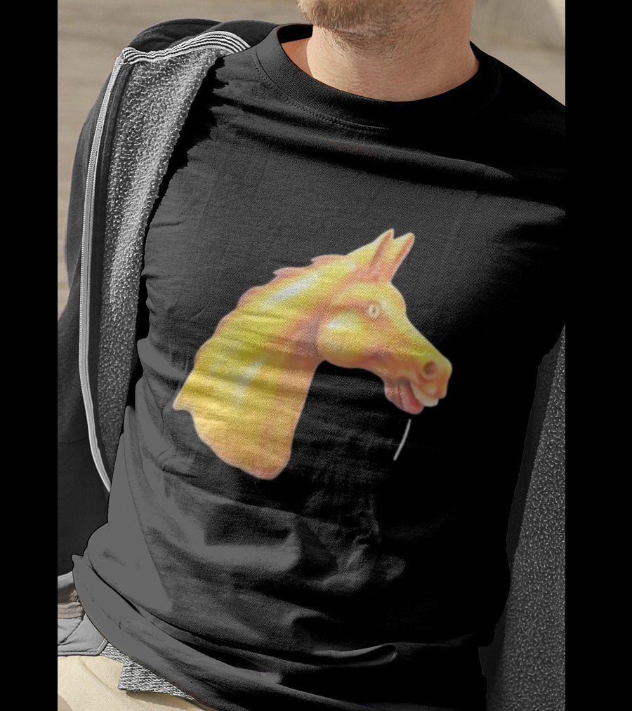 Andrew Garfield Horse What's The Rush Black Shirt Colorful Horse Head T-Shirt