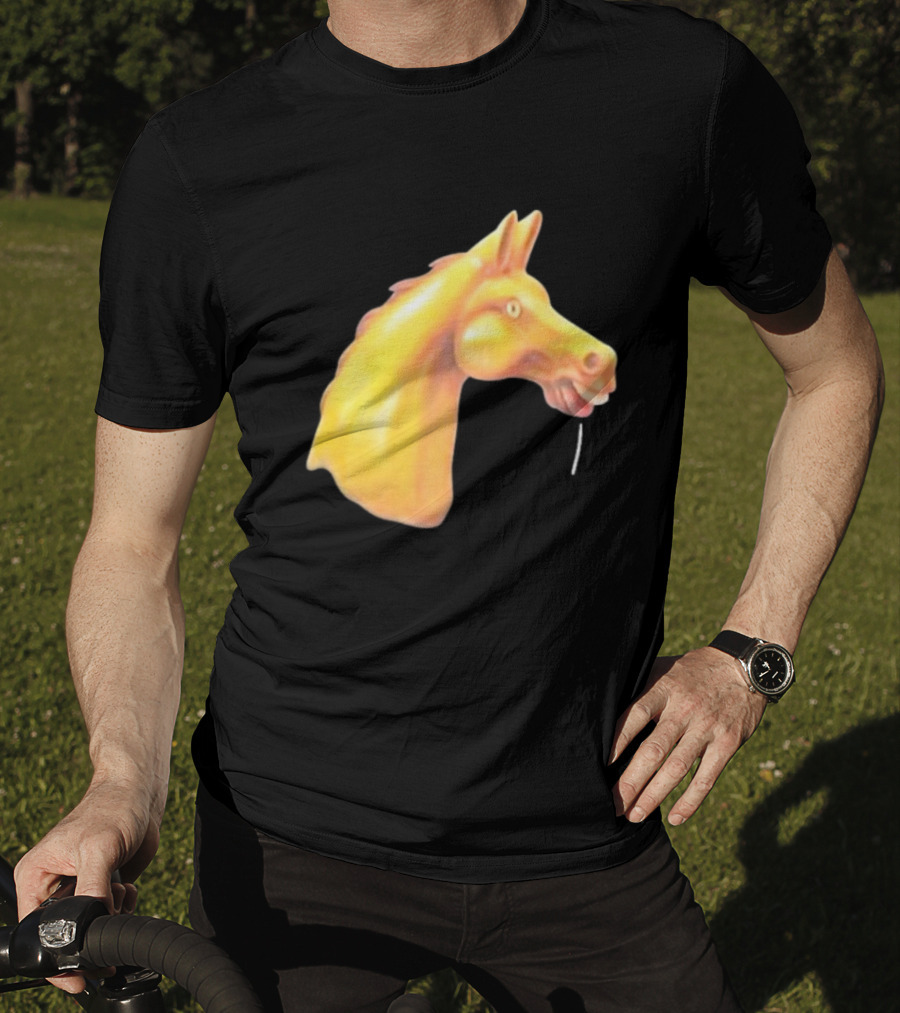 Andrew Garfield Horse What's The Rush Black Shirt Colorful Horse Head T-Shirt