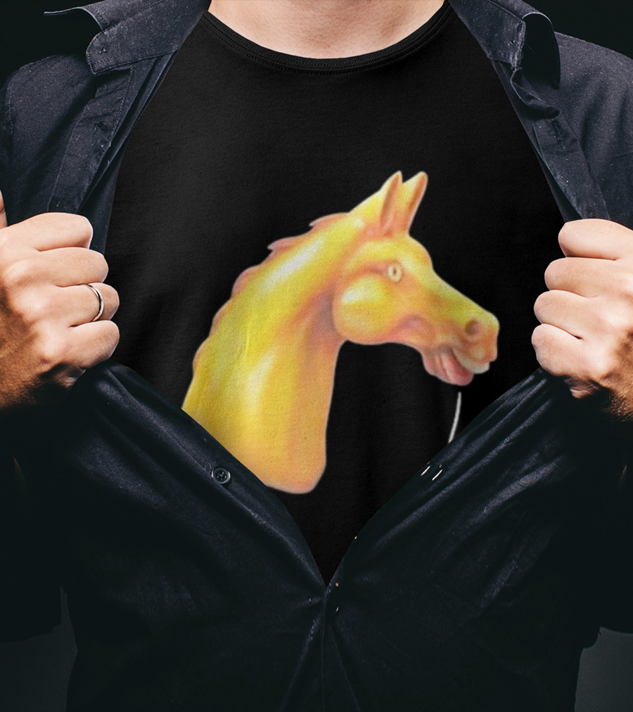 Andrew Garfield Horse What's The Rush Black Shirt Colorful Horse Head T-Shirt