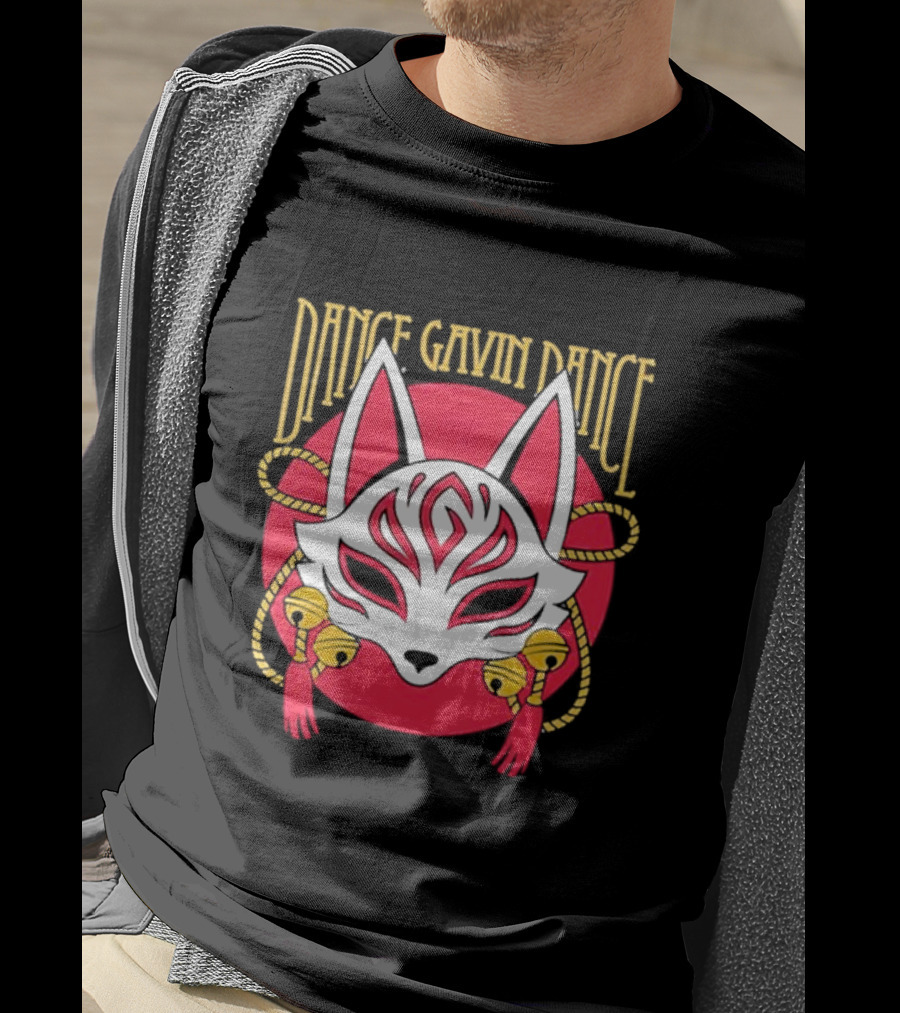 Dance Gavin Dance Kitsune Fox Mask With Bells T-Shirt