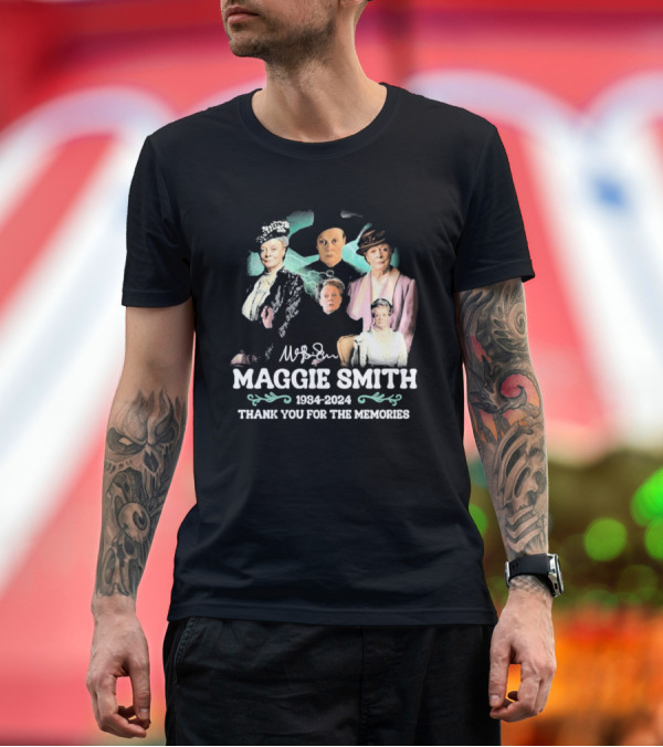 Premium T-Shirt: Maggie Smith 1934-2024 Thank You For The Memories Portrait Collage T-Shirt Maggie Smith 1934-2024 Thank You For The Memories Portrait Collage T-Shirt