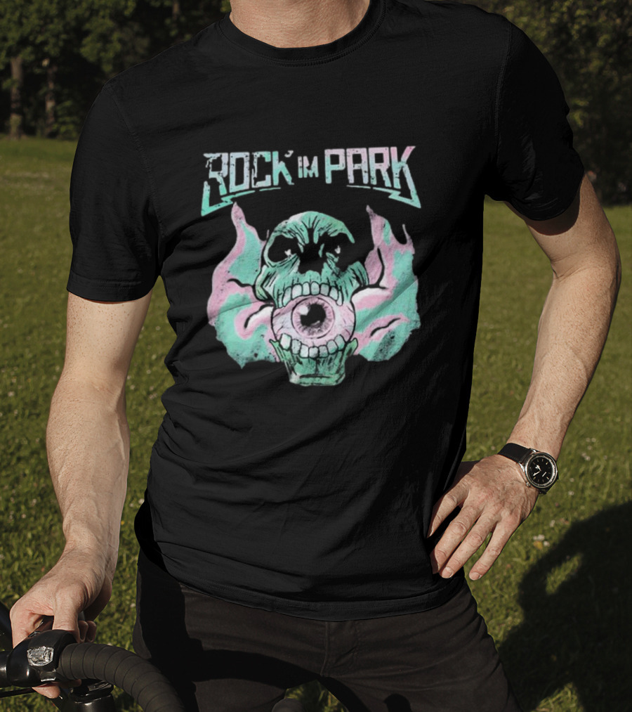 Rock Im Park Smoke Skull Flaming Eyeball T-Shirt