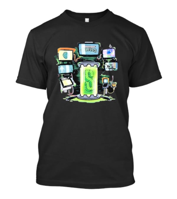 Sidemen Mutation Sci-Fi Tube With Screens And Green Elements T-Shirt