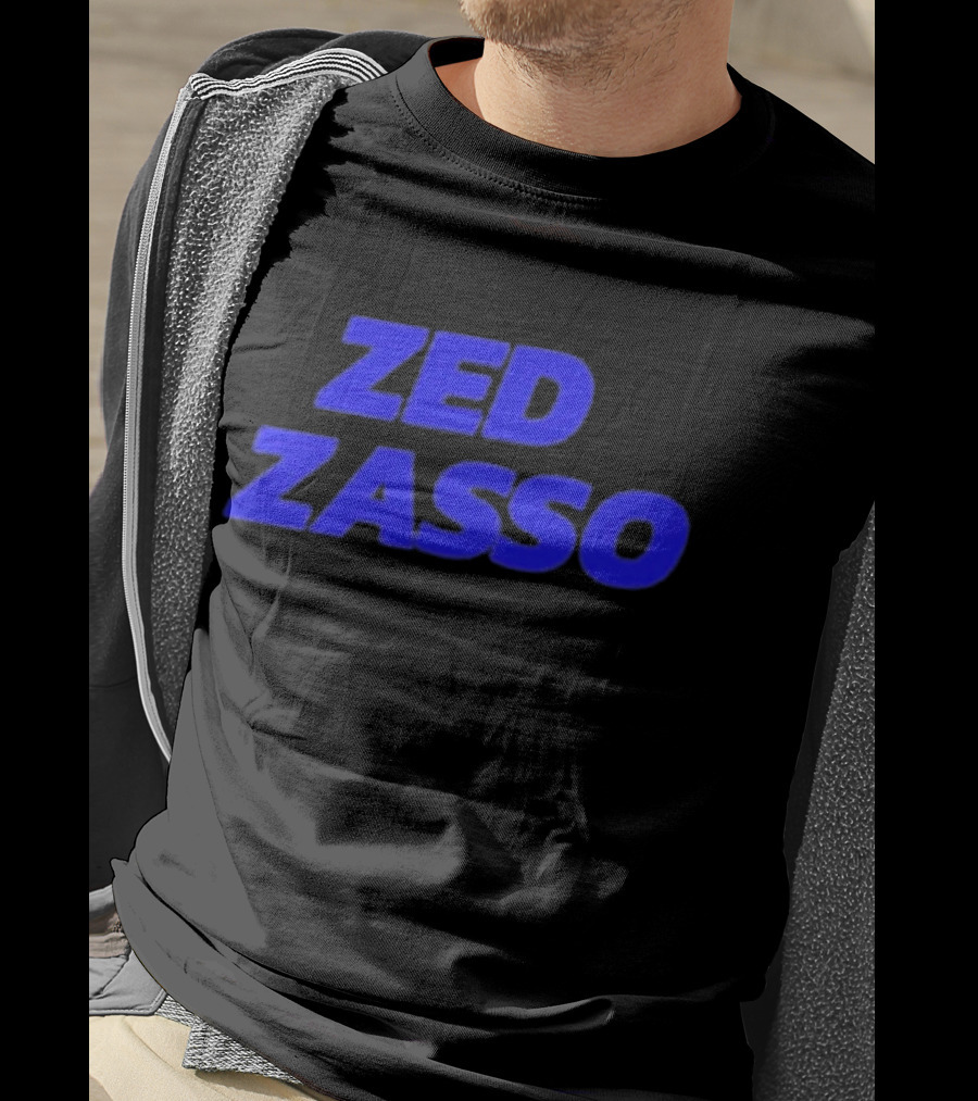 Zed Zasso Bold Blue Lettering T-Shirt