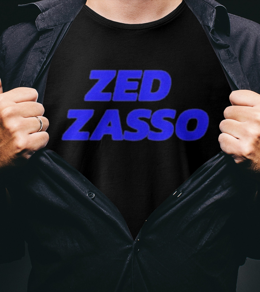 Zed Zasso Bold Blue Lettering T-Shirt