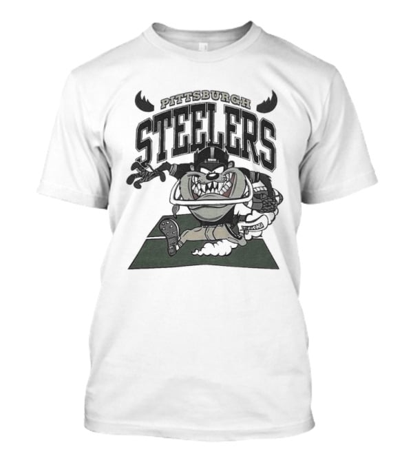 Pittsburgh Steelers Looney Tunes Taz 90s NFL Football T-Shirt