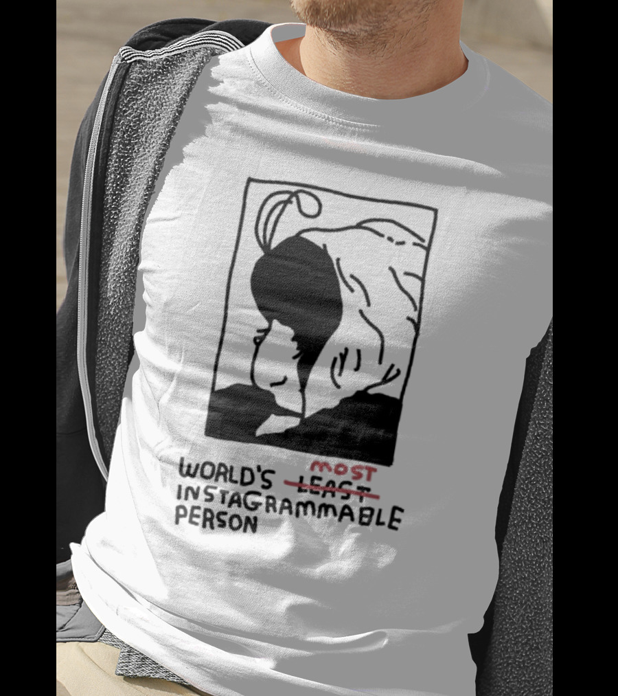 World's Least Instagrammable Person Hoodie Character Line T-Shirt