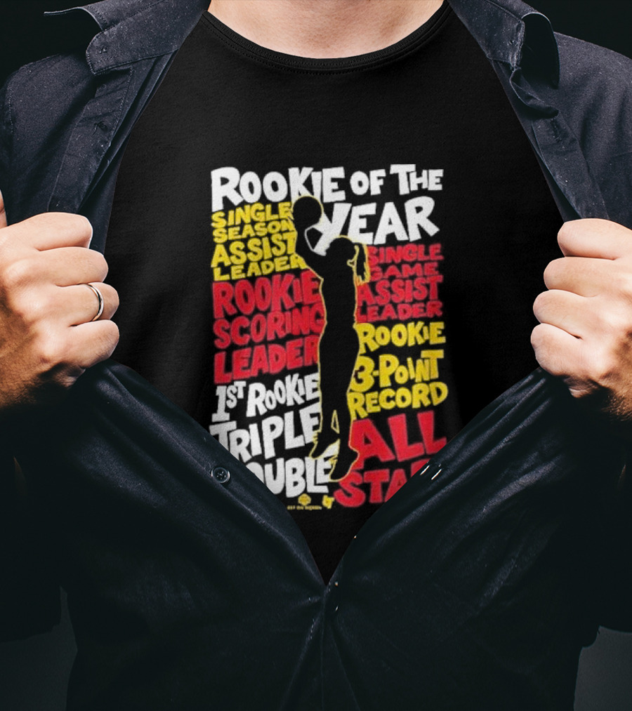 Caitlin Clark Rookie Of The Year Single Season And Game Assist Scoring Leader Triple Double 3-Point Record All Star Indiana Fever T-Shirt