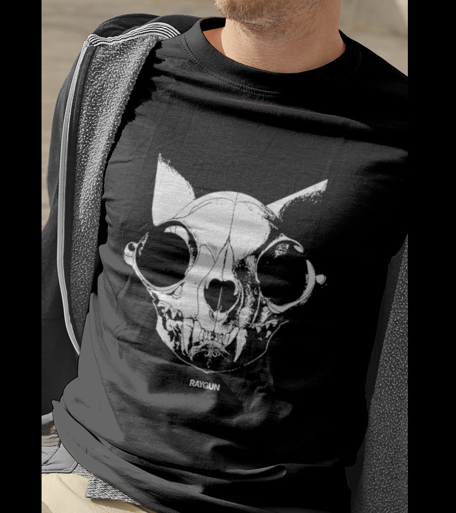 Cat Skull Raygun Heavyweight T-Shirt