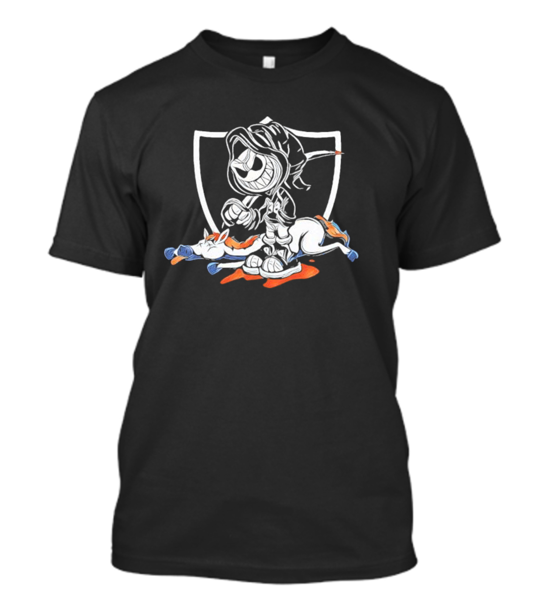 Raiders Fan Art Broncos Rivalry 'No Love For Denver' T-Shirt