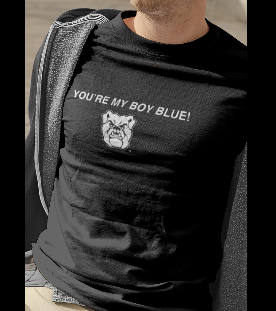 YOU'RE MY BOY BLUE Bulldog Face T-Shirt