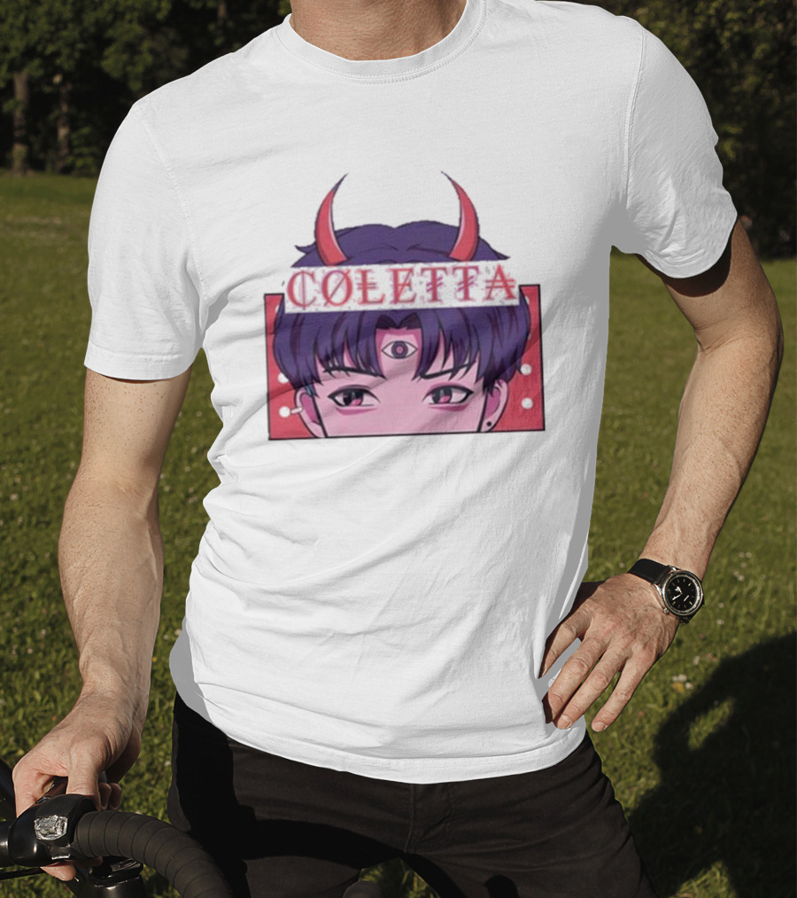 Coletta Manga Anime Third Eye Red Horns T-Shirt