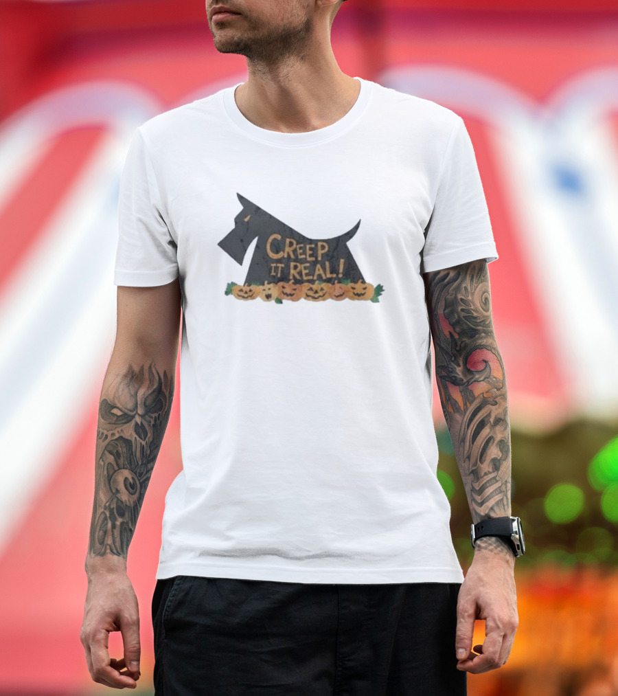 Creep It Real Terrier Pumpkins Halloween T-Shirt