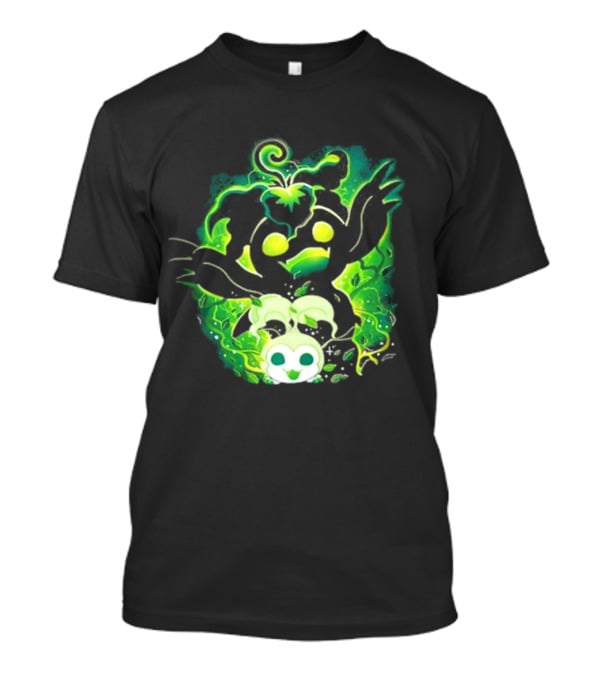 Digi Leaf Vallina Vibrant Green Creature With Gleaming Elements T-Shirt
