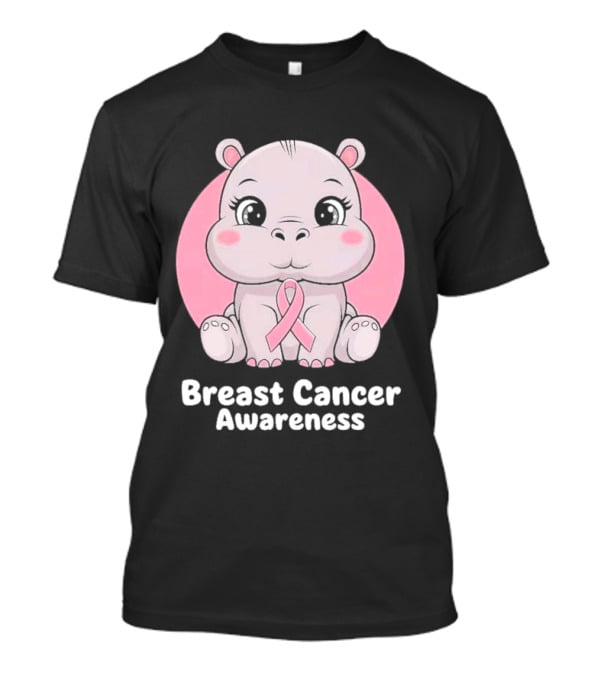 Breast Cancer Awareness Hippo Pink T-Shirt