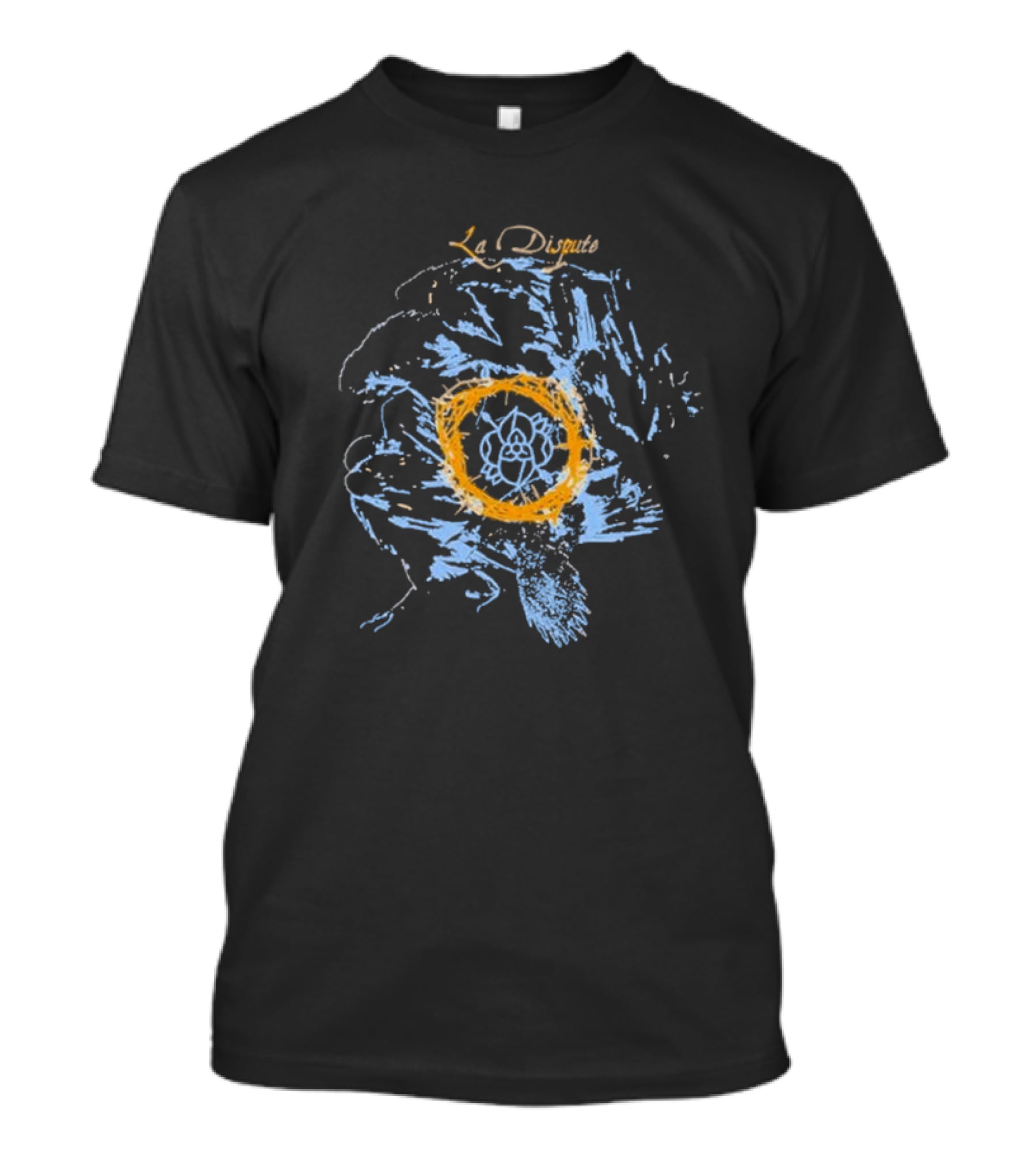 La Dispute Crows Blue Brushstroke Yellow Circle Flower T-Shirt