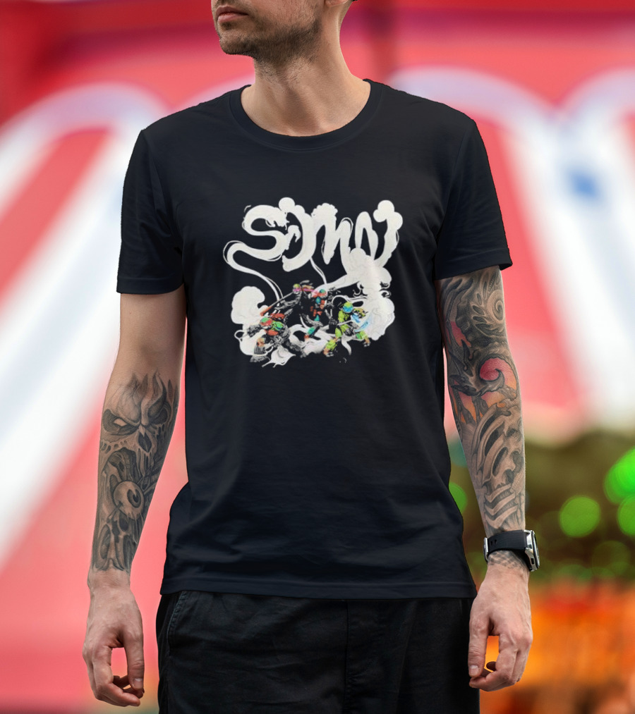 Sidemen Smoke Artistic Logo With Ninja Warrior T-Shirt