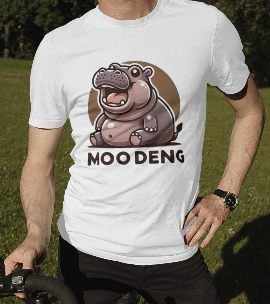 Moo Deng Baby Hippo Fat Cartoon Character T-Shirt