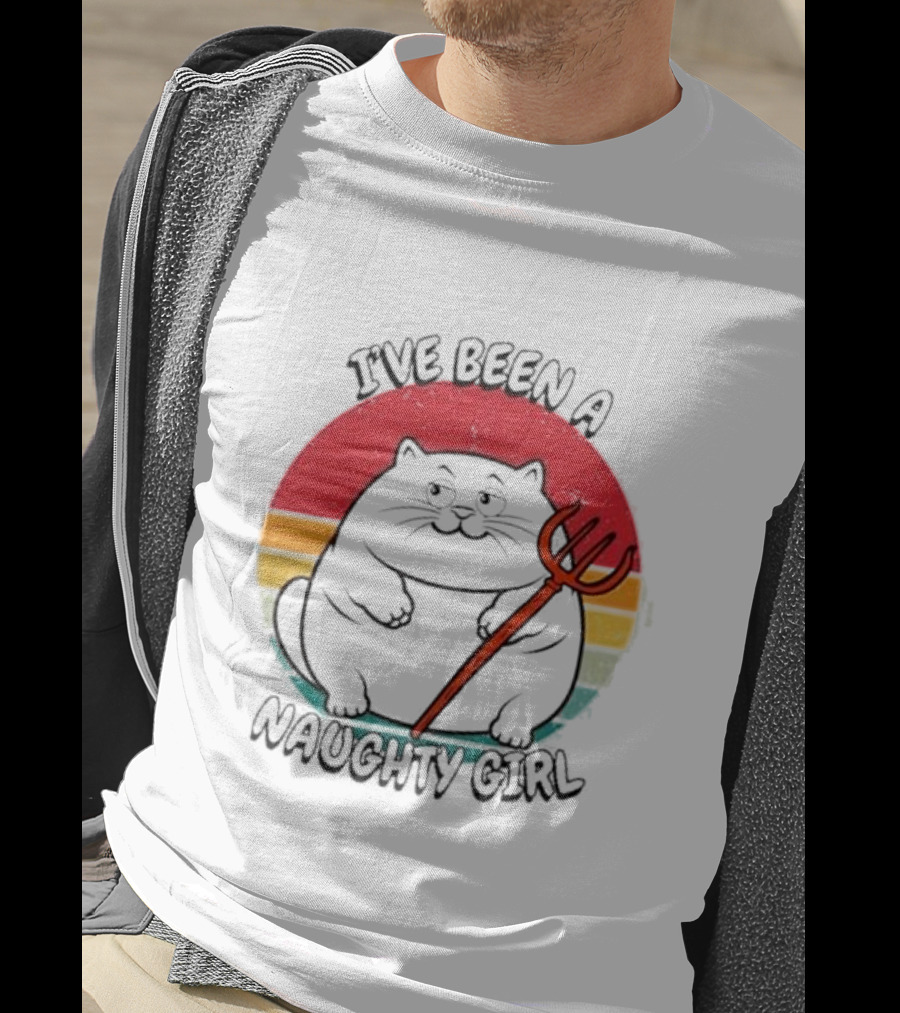 I’ve Been A Naughty Girl Cute Cat With Pitchfork T-Shirt