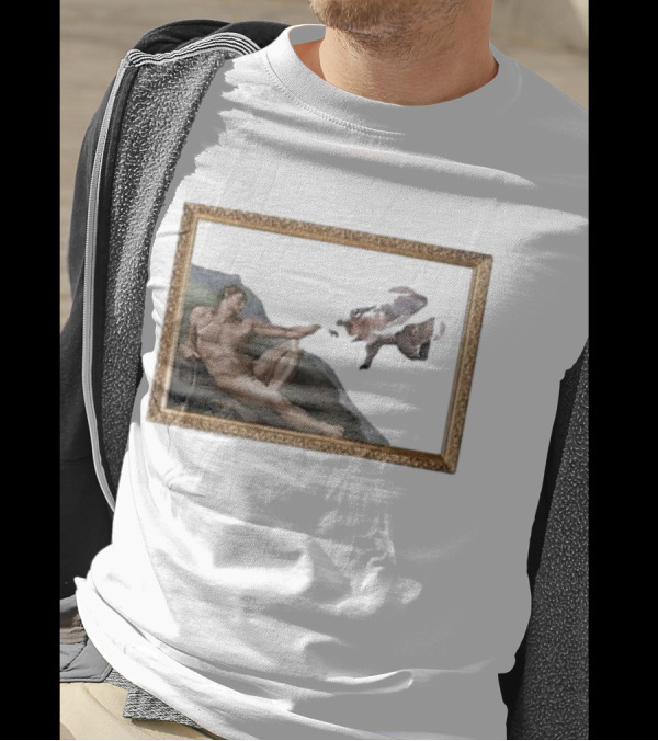 Michelangelo Moo Deng Creation Parody Vintage Frame T-Shirt
