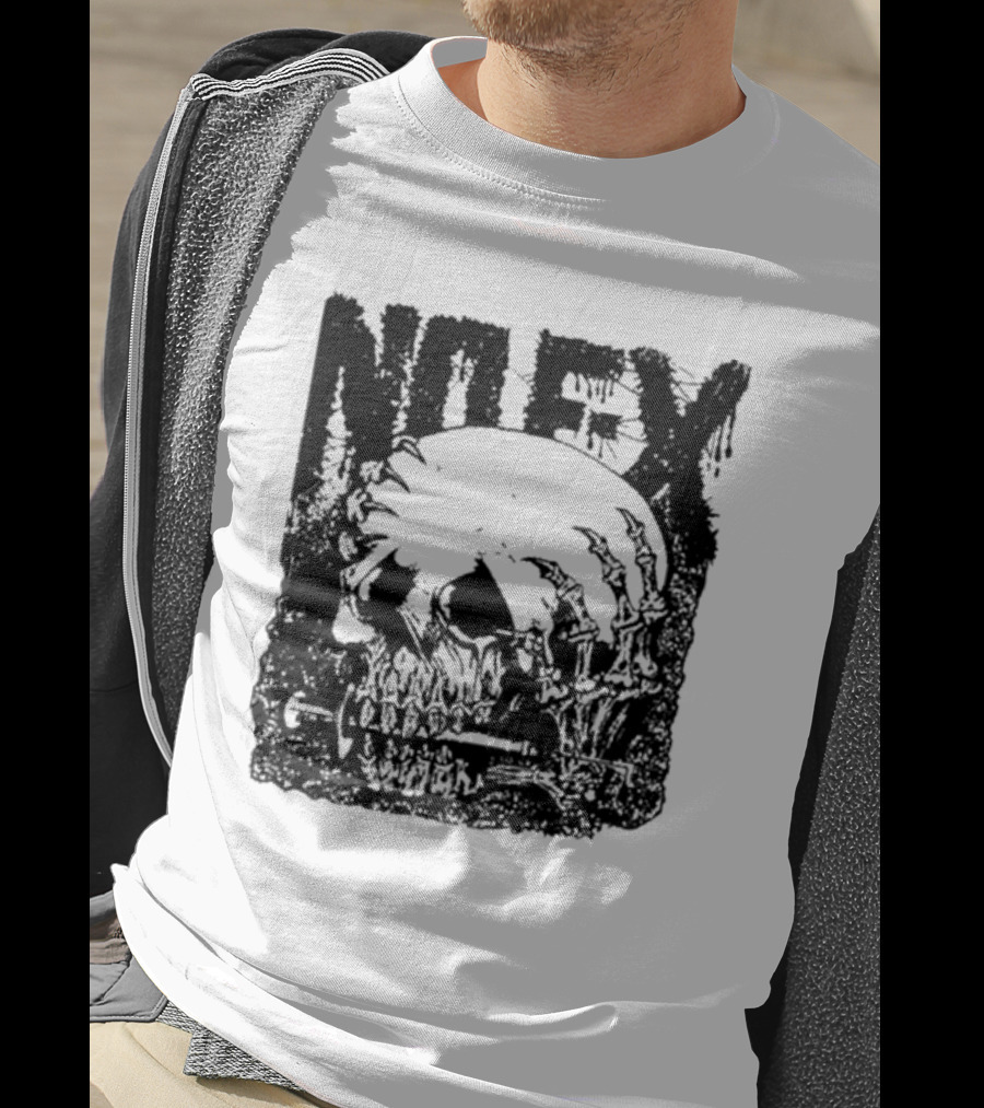 NOFX OG Skull With Skeleton Hand And Screwdriver T-Shirt