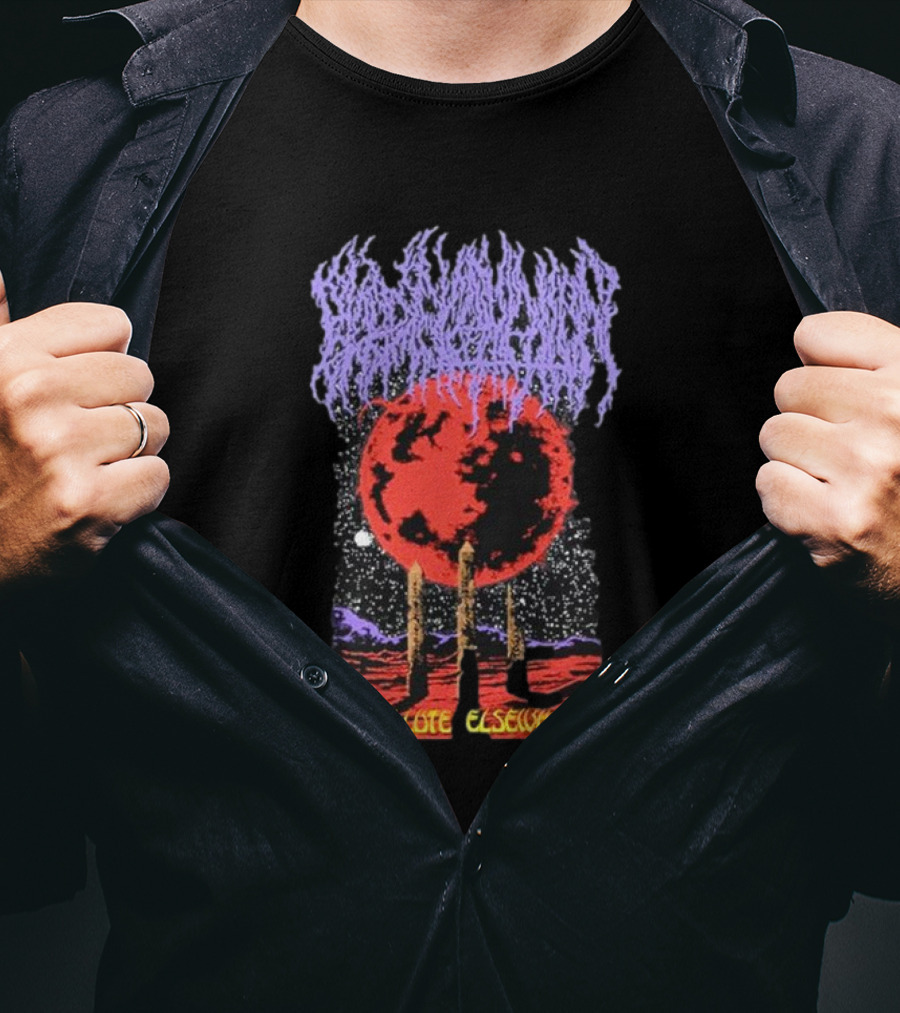 Blood Incantation Absolute Elsewhere All Life Is Temporary Moon And Cosmic Landscape T-Shirt