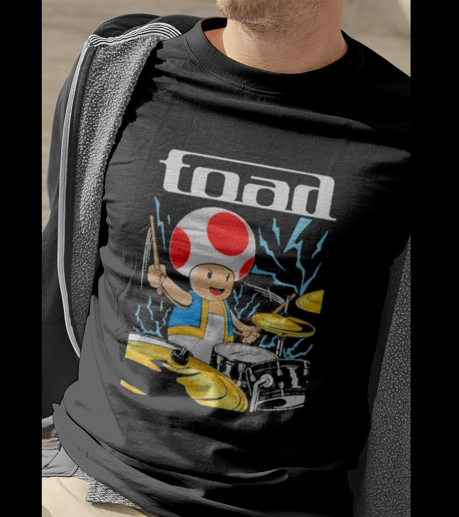 Toad Electric Drummer Mushroom Thunder T-Shirt