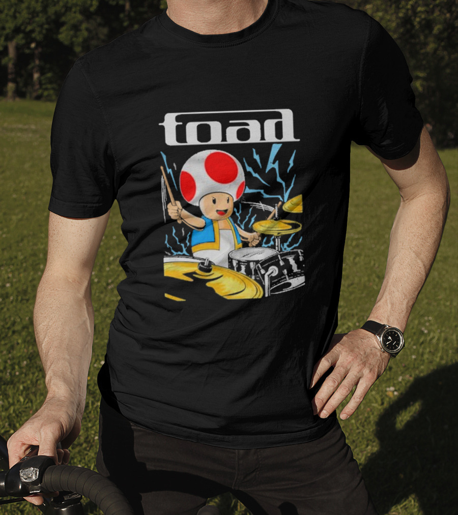 Toad Electric Drummer Mushroom Thunder T-Shirt