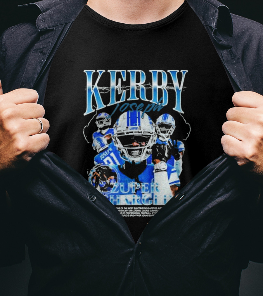 Kerby Joseph Zuper Charged Lions Football Bootleg T-Shirt