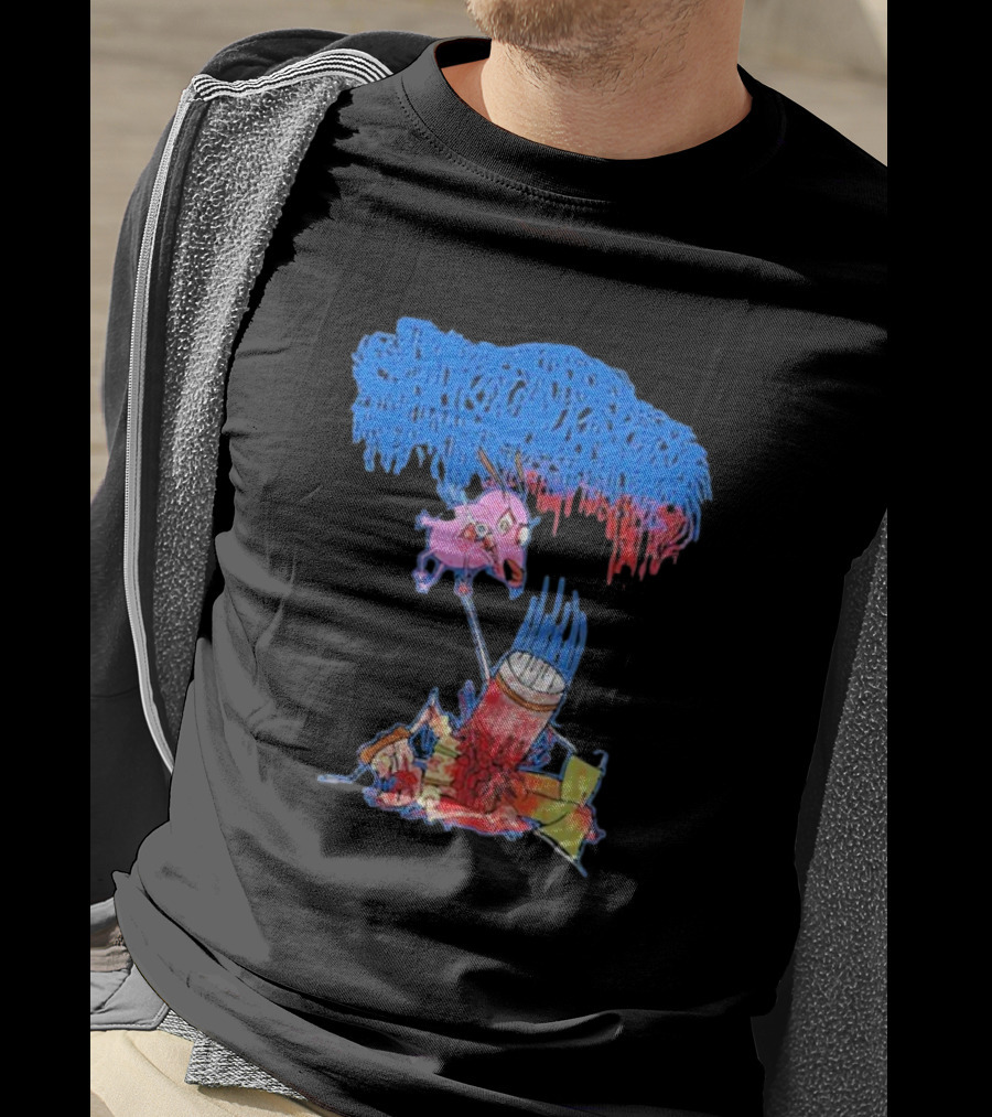 Moribund Art Sanguisugabogg Stupid Dog Psychedelic Cartoon Chaos T-Shirt