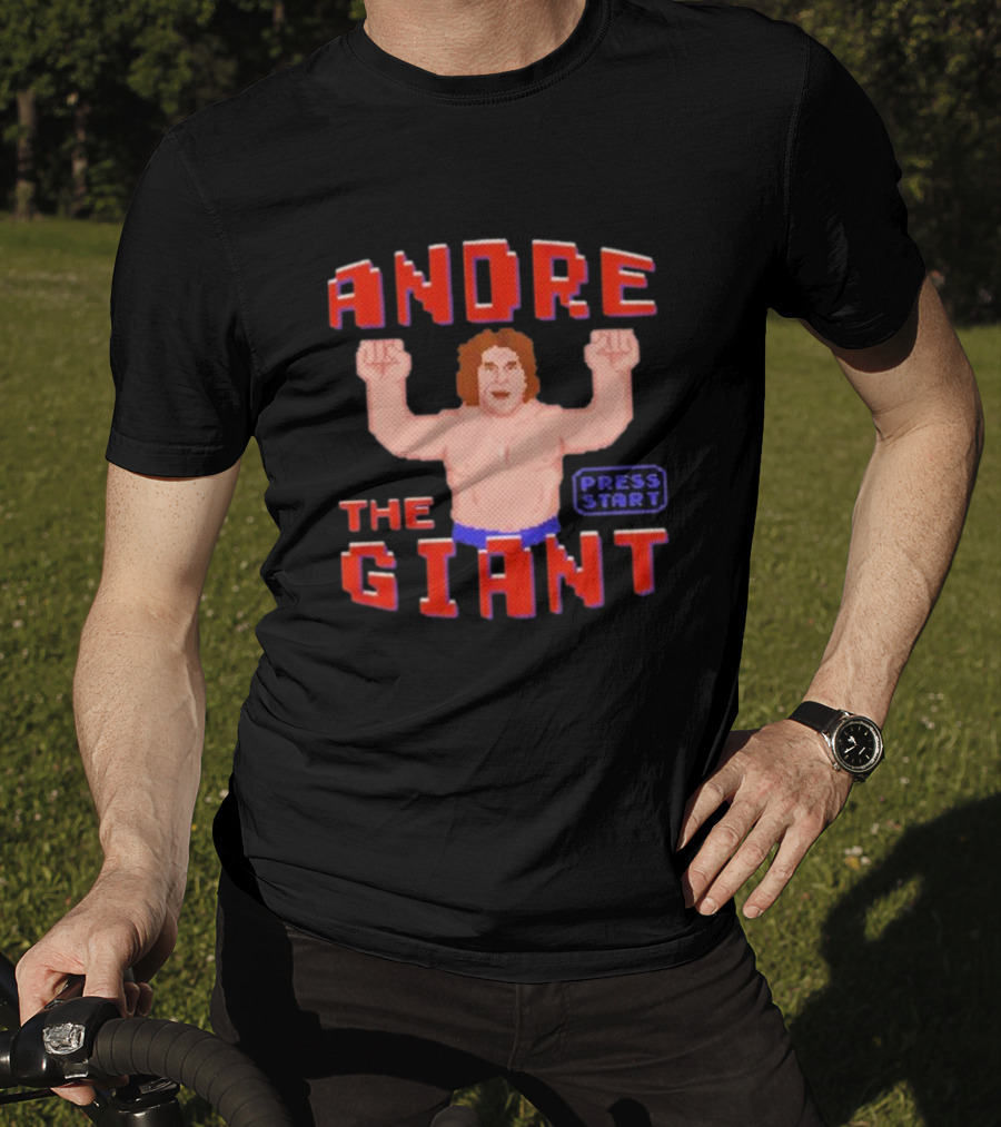 Andre The Giant Press Start Retro Gaming T-Shirt