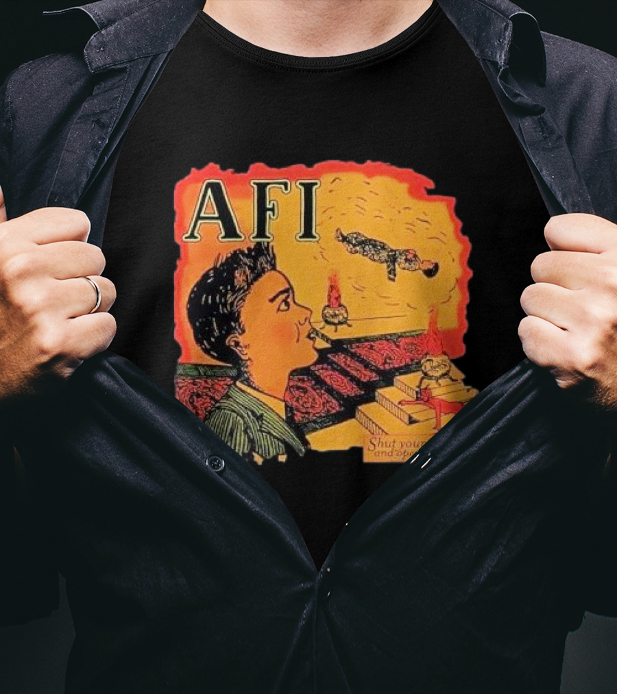 AFI Shut Your Mouth And Open Your Eyes Comic T-Shirt