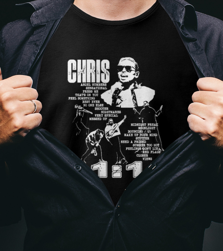 Chris Brown Angel Numbers Sensational Press Me 11 11 Midnight Freak Closer T-Shirt