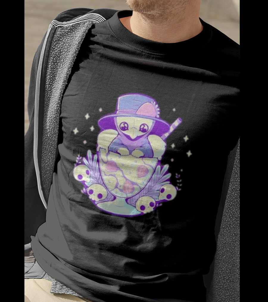 Cute Plague Doctor Ice Cream Delight With Skulls And Stars T-Shirt
