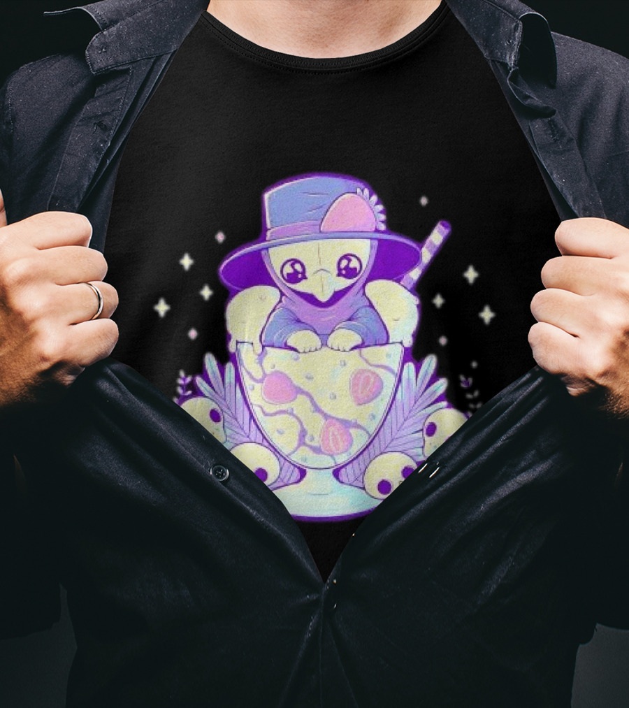 Cute Plague Doctor Ice Cream Delight With Skulls And Stars T-Shirt
